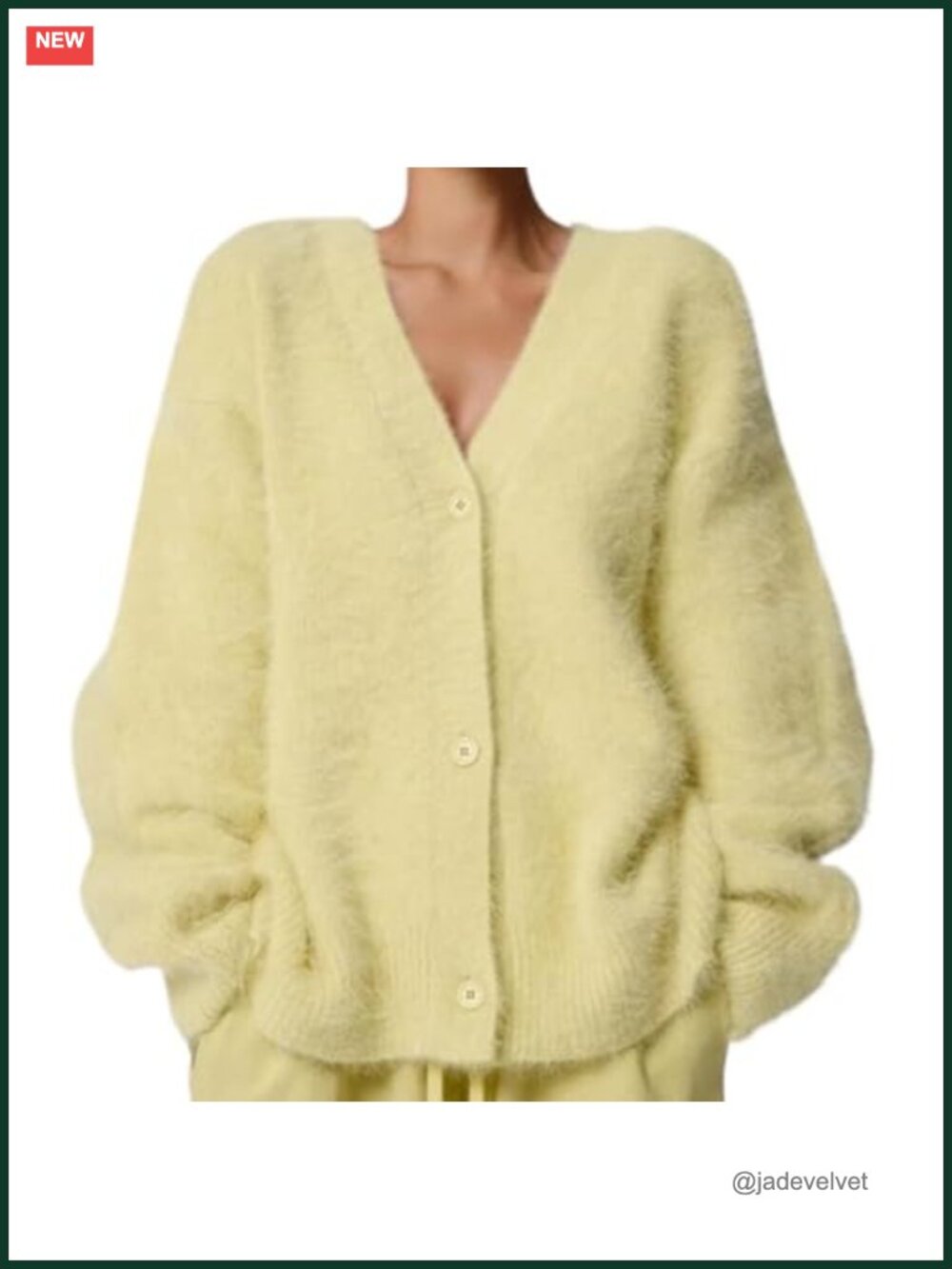 Womens Fuzzy Mohair Cardigan Sweater V-Neck Button Down Oversized Y2K 2026